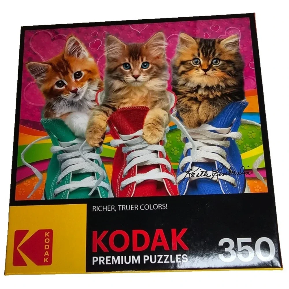Sealed Kodak CraZArt Premium Puzzle kittens in sneakers‎ 350 pieces for ages 9+